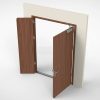 Cửa chống cháy vân gỗ 2 cánh lệch