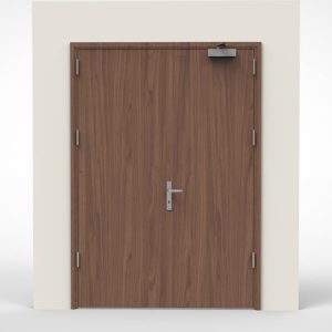 Cửa chống cháy vân gỗ 2 cánh cân