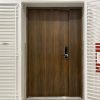 Cửa chống cháy vân gỗ 2 cánh lệch
