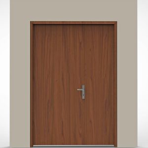 Cửa chống cháy vân gỗ 2 cánh lệch
