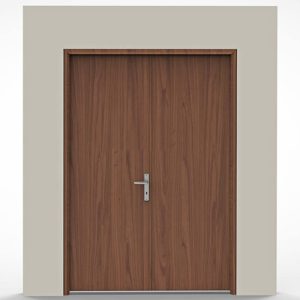 Cửa chống cháy vân gỗ 2 cánh cân
